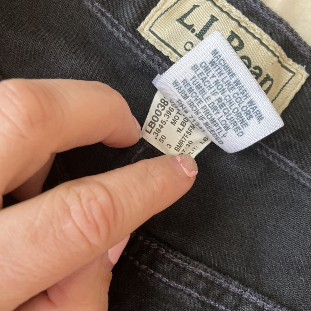 LL Bean Mens Dbl L Classic Fit Jeans 37x30 Black Straight Leg Cotton Denim Vtg - Picture 4 of 4